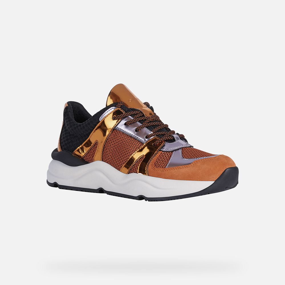 Geox Bayan Spor Ayakkabı Turuncu/Siyah - Topazio - UFB-592187